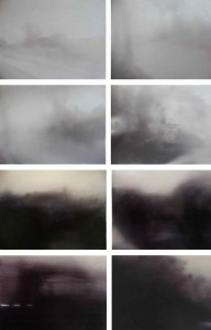 Passing Time Series I Oil on digital print on canvas paper on panel. 14 x 19 cm x8